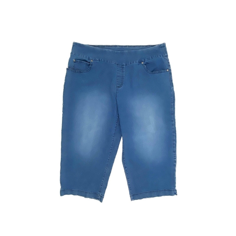 Time And Tru Pull On Capri Women's size Large 12-14 Blue Denim Jeans